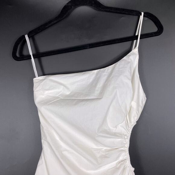 More To Come Nora Asymmetrical‎ Dress White Mini One Shoulder Side Cutout Sz XS - Picture 7 of 13
